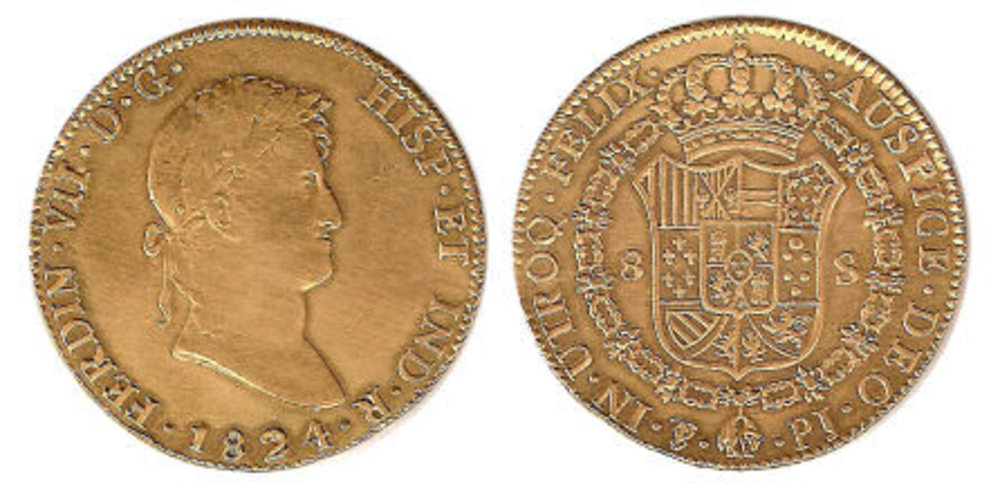 8 escudos 1824. Potosí